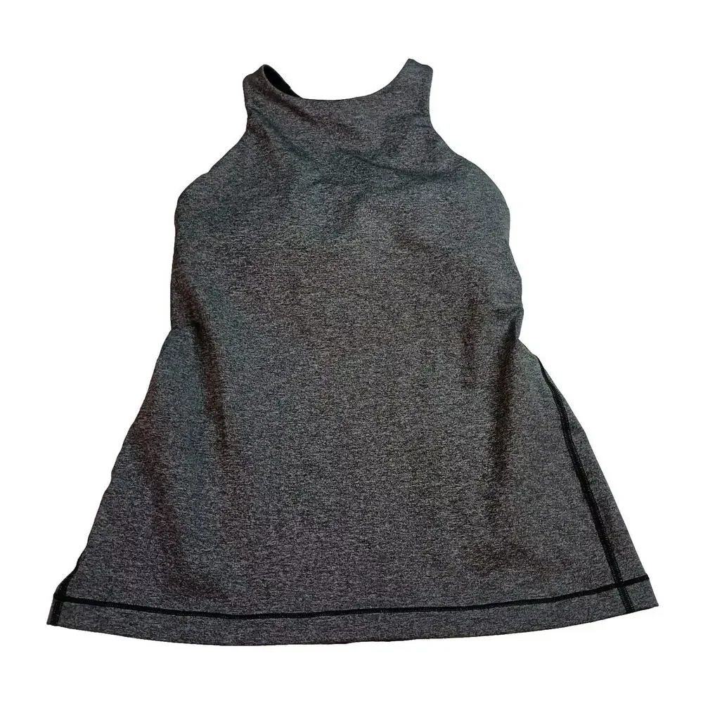 Lululemon Sports Bra Tank Top Women's 6‎ Basic Sleeveless Gray Solid Polyester